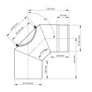 Ø 130 mm - Bogen 90° mit Tür Schwarz