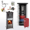 Komplettset Wasserführender Kaminofen Termorossella Plus Forno DSA 4.0 Naturstein + 500 Hygienespeicher inkl. 1 Wärmetauscher