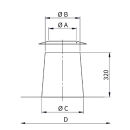 conduit de cheminee solin de toit acier inox 0° avec...