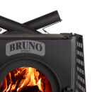 Poêle datelier Bruno Pyro II avec plaque de cuisson et socle Compakt & tôles de protection Quattro