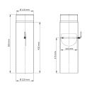 Ø 120 mm Tube droit 50 cm avec Clé de tirage - Gris fonte