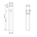 Ø 130 mm Tube droit 100 cm avec Clé de tirage - Gris fonte