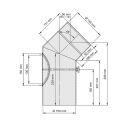 Ø 150 mm Coude à 45 ° avec trappe - Gris fonte