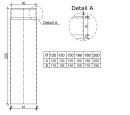 Ø 150 mm Tube droit 100 cm - Gris fonte