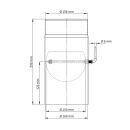 Ø 160 mm Tube droit 25 cm avec Clé de tirage - Gris fonte